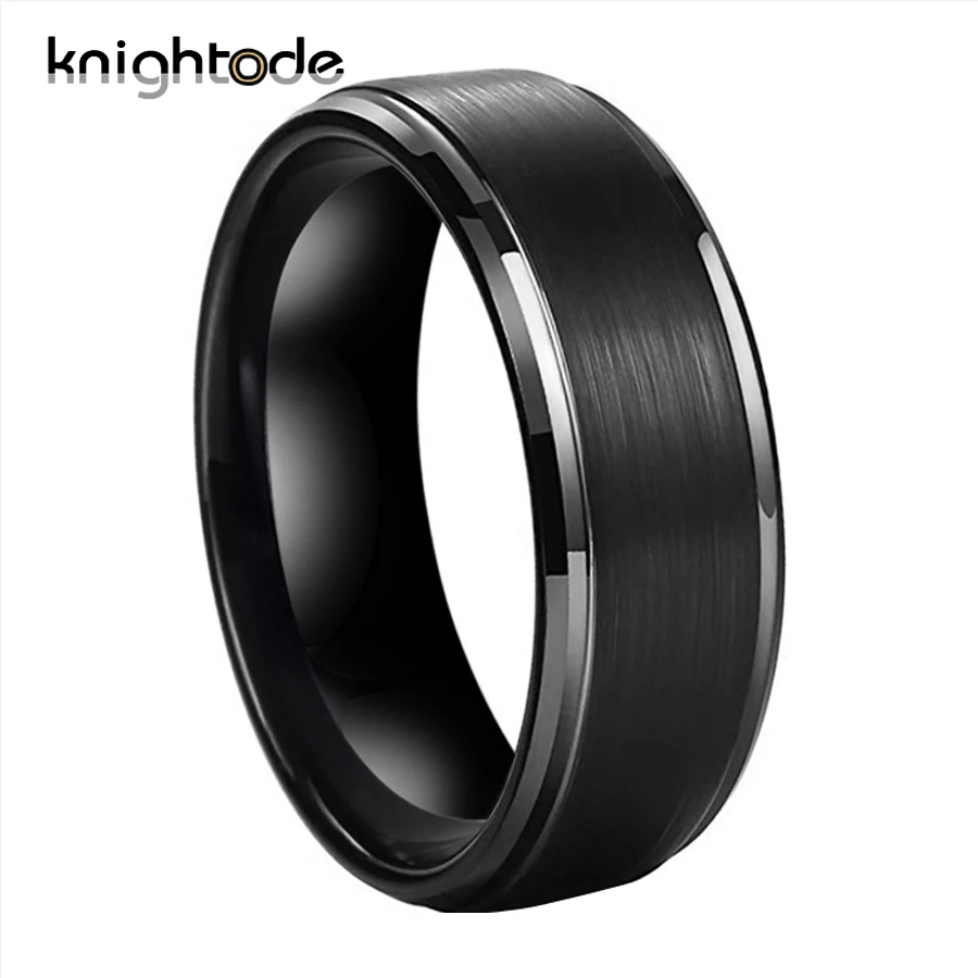 8 мм черные кольца из карбида вольфрама винтажные для мужчин и женщин