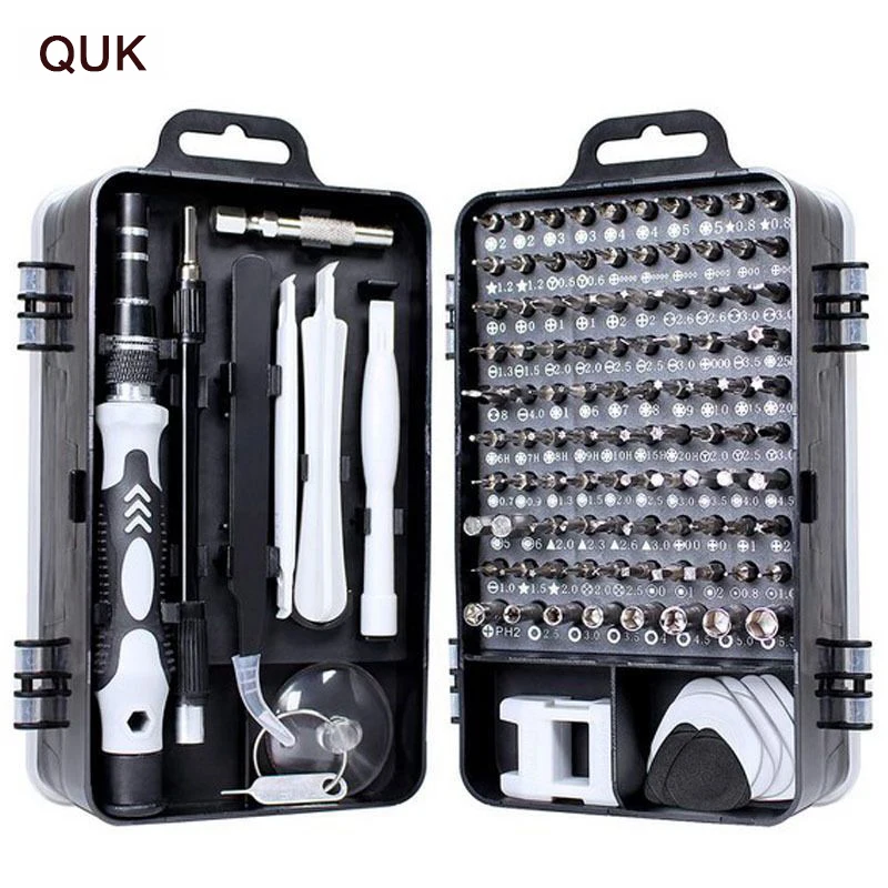 

QUK Screwdriver Set 115 In 1 Precision Screw Driver Bit Torx Ratchet Magnetic Insulated Bits Multitools Phone Repair Hand Tools