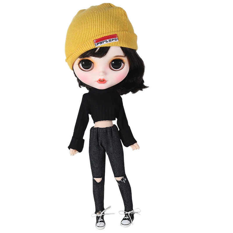 Новое готовое матовое лицо для Blyth Doll ледяной открытый рот с зубами белая кожа губ