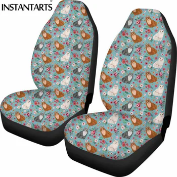 

INSTANTARTS Cat Pets Flower Printed Car Seat Protector Car Seat Covers for Women Interior Cute Pattern Universal Auto Seat Cover