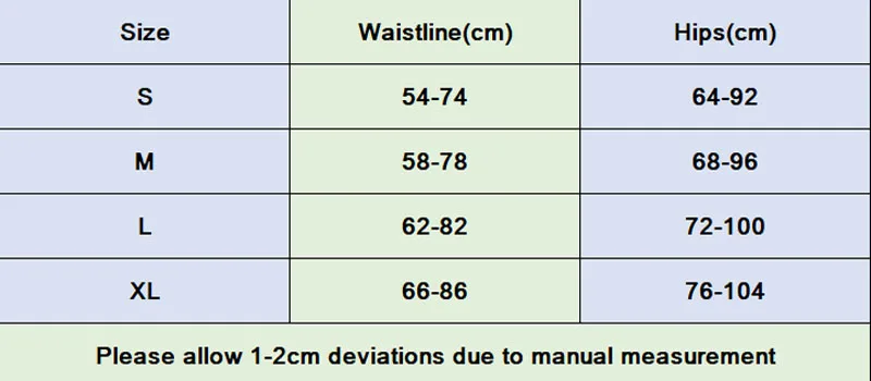running0001 Size chart