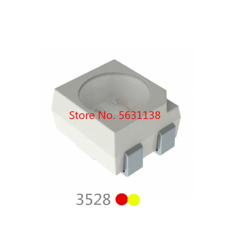 Светодиодный двухцветной чип 3528 100 шт. красный + желтый (лежа T67B T2V1 1 1) янтарь
