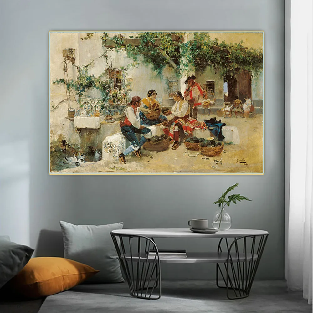 Citon Joaquin Sorolla Selling продажа дынь Canvas холст искусство Масляная живопись