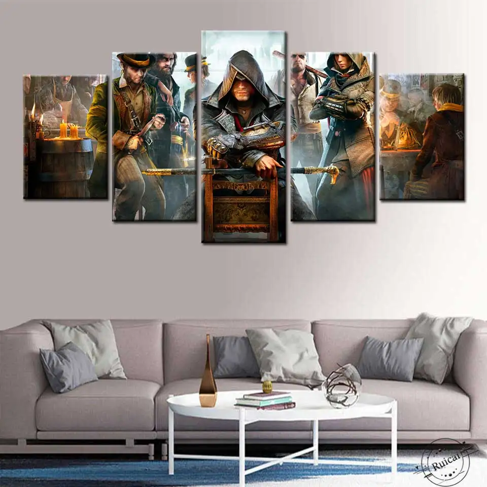 5 шт. HD игры Assassins Creed холст живопись плакаты и принты печатные настенные художественные настенные картины для гостиной домашний декор