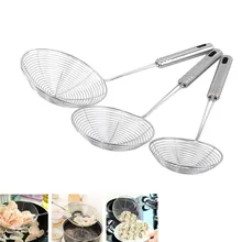 Oval Skimmer Stainless Steel Filter Oil Pot Food Filter Cookware Colander Fried Filter Kitchen Strainer Baking Cooking Tools