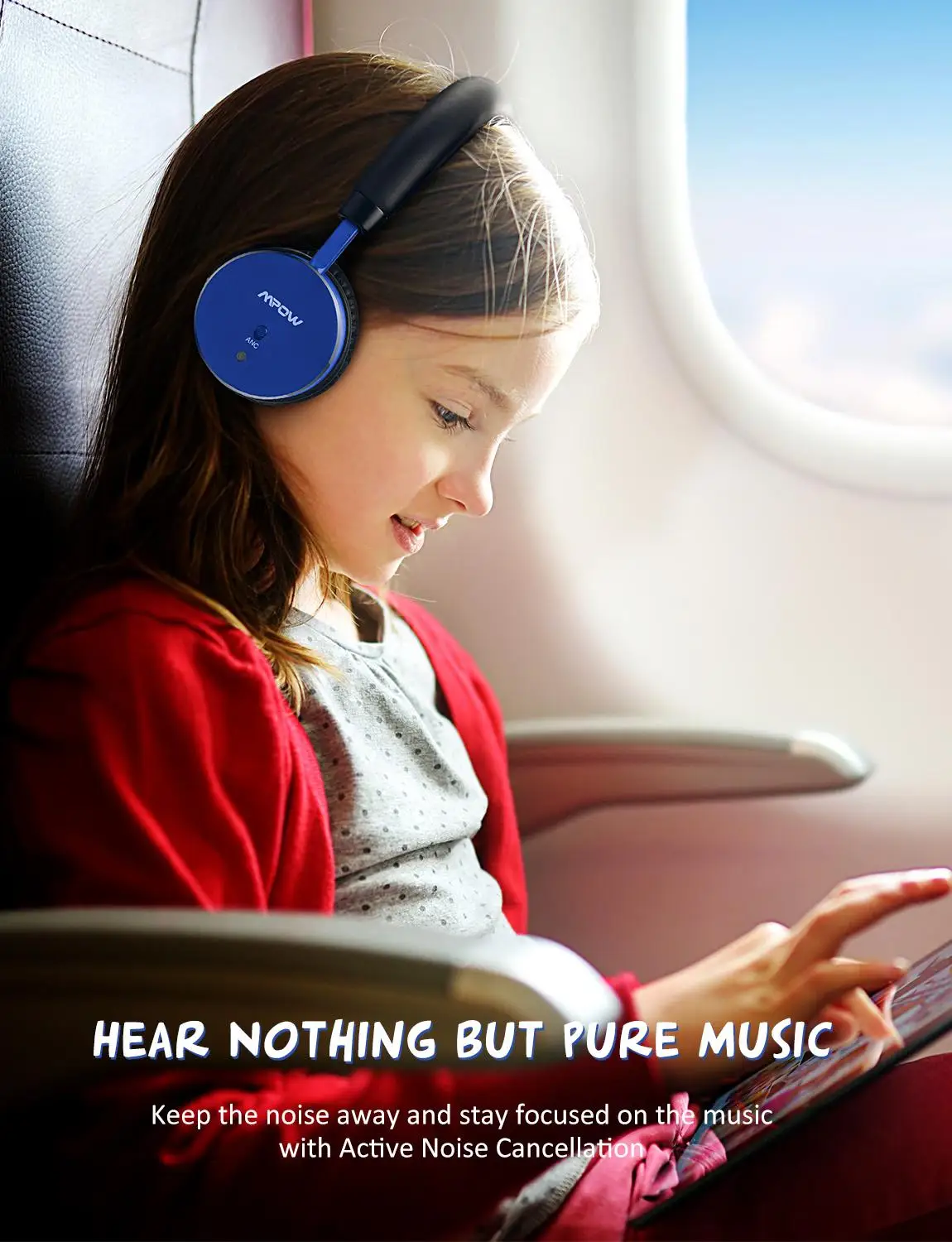 Mpow NCH1 Kids Children Wireless ANC Headphones Bluetooth 5 0 Active Noise Cancelling Headset 12h playtime 94dB Volume Limited