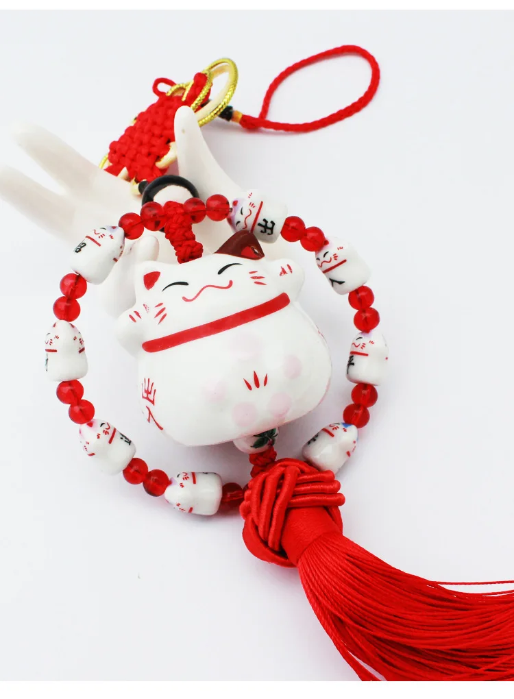 Lucky Cat автомобильный подвесной орнамент круговое кольцо автомобильные аксессуары керамические Автомобильные украшения автомобильные крепления Lucky приносит безопасность сзади