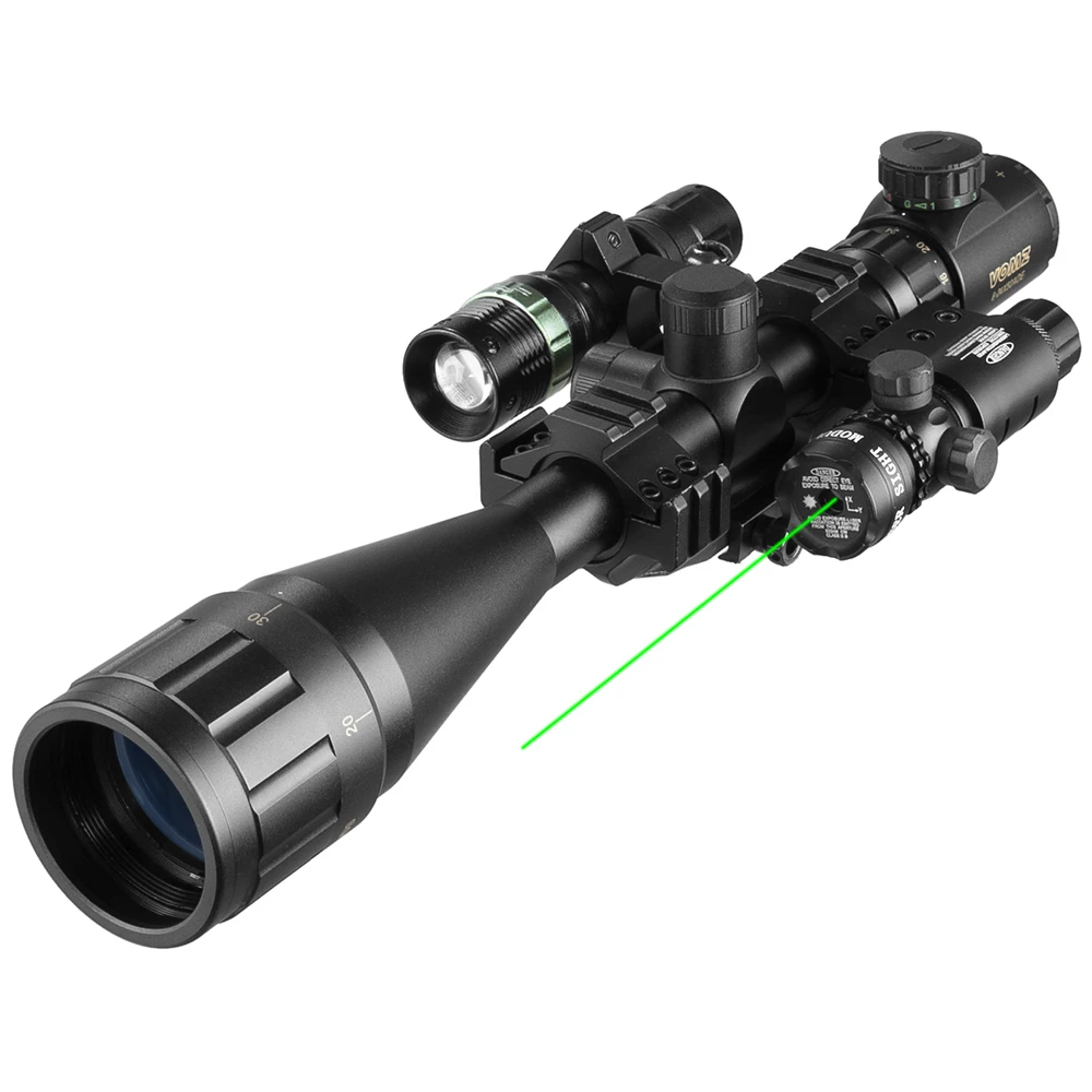 VOMZ 6-24x50 AOEG Rangefinder Sight Rifle Scope With Holographic 4 Reticle Sight Red Dot Green Dot Laser Combo Riflescope rifle scope