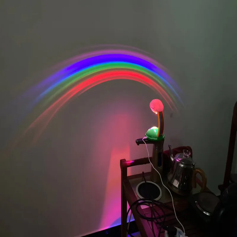 Rainbow Projector Light LED Kid Night Light Battery Bedroom Lamp Baby Children 