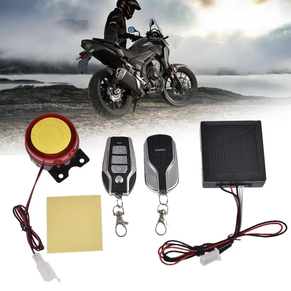 12v Universal Motorcycle Alarm System Scooter Anti-theft Security Alarm System With Control Engine Start Remote Control Key Fob