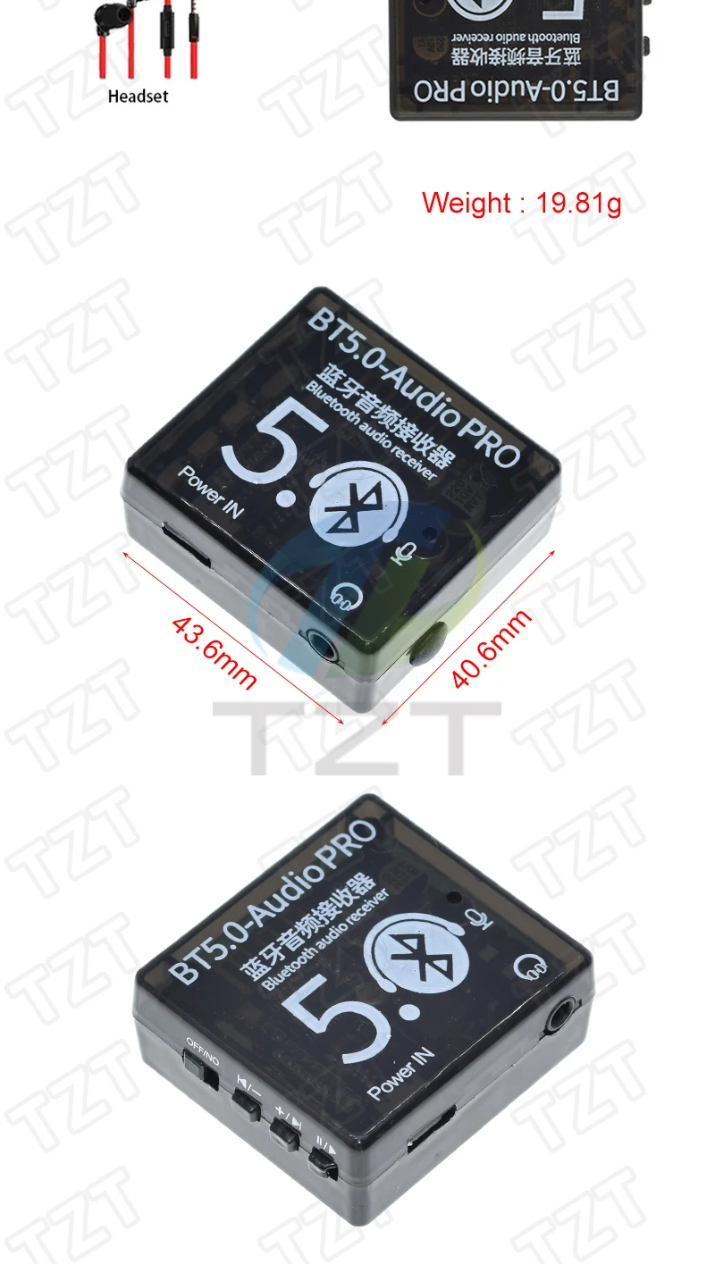 TZT 1/3 Stück Bluetooth-5.0 Decoder Audio-Board BT5.0 PRO MP3 Verlustfreier Player Stereo-Musikverstärker-Modul mit Gehäuse – Detail 8