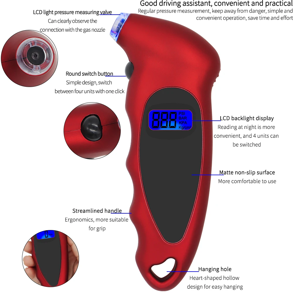 Auto Tire Pressure Gauge 0-150 PSI Digital for Cars