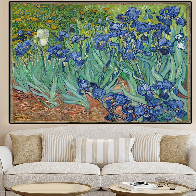 

Van Gogh Starry Sky Iris Flower Sunrise Landscape Oil Painting on Canvas Poster Prints Cuadros Wall Art Pictures For Living Room