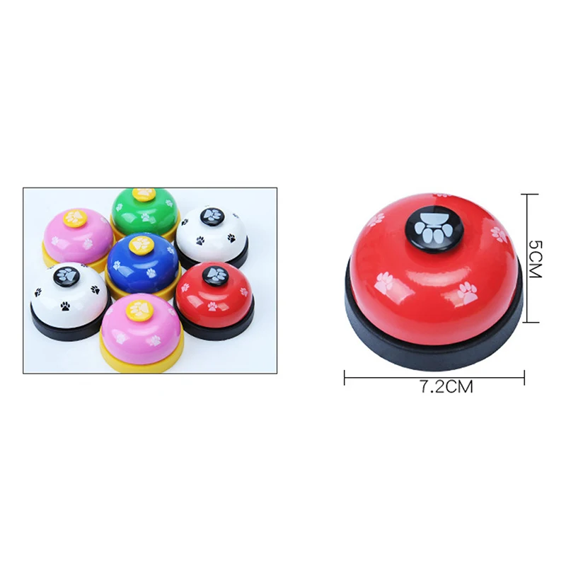 Pet Call Bell Dog Ball-Shape Paws Printed Meal Feeding Educational Toy Puppy Interactive Training Tools Food Feed Reminder-2