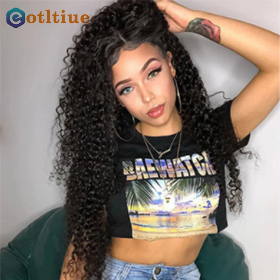 Eotltiue Hair Clips In Brazilian Human Hair Kinky Curly Clip In Extensions 8 Pieces And 120g/Set Natural Color Remy