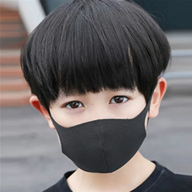 

Kids Black Bilayer Cotton Mouth Mask Anti Haze Dust Washable Reusable Double Layer Dustproof Mouth-muffle Winter Warm Mouth Mask
