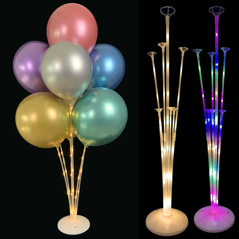 1 Set LED Light Balloon Column Support Display Stand Table Floating Birthday Wedding Party Decor Balloons Holder Stick Accessory