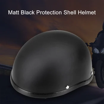 

Motorcycle Half Open Face Helmet Matt Black Protection Shell Helmet for Scooter Bike