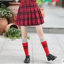 Милые Юбки принцессы в стиле Лолиты; сезон осень-зима; юбки в клетку в Корейском стиле для студентов средней школы; женские юбки; LXZL024