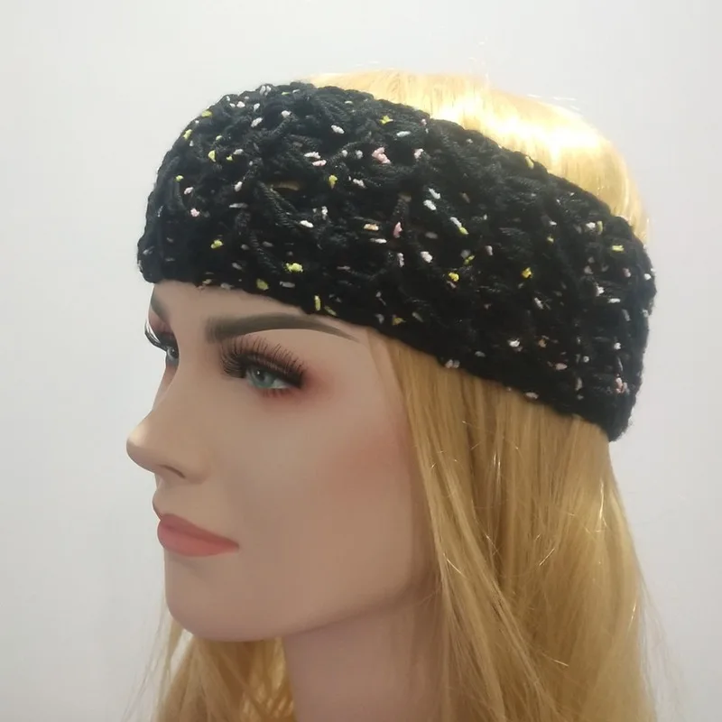 

Colorful Bronzing Knitted Woolen Headband For Women Adult Winter Thick Warm Crochet Turban Hair Hair Accessories Headwraps
