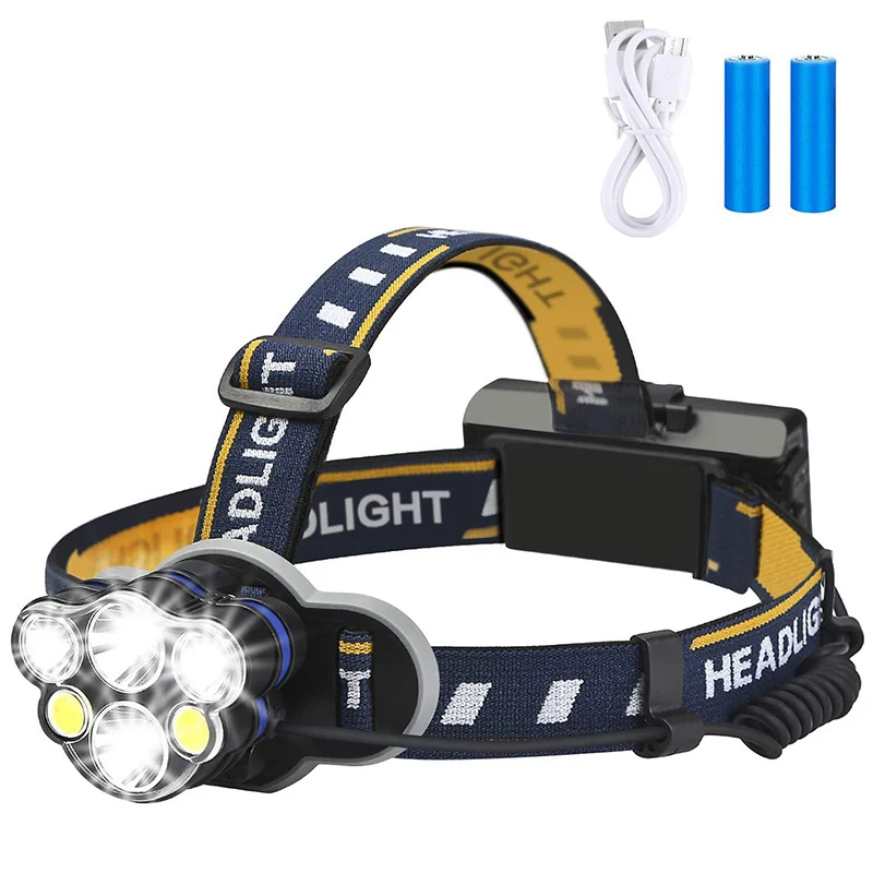 

Rechargeable Headlamp 6 LED 8 Modes Waterproof Flashlight Head Lights for Camping Outdoor L5 #4