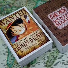 100 листов/Набор Аниме one piece Wanted морская открытка серия целых персонажей поздравительные открытки Открытка для болельщиков подарок