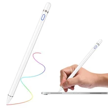 Caneta ativa do estilete para o android, ios, ipad, iphone e a maioria da tabuleta, pena recarregável do estilete de digitas do ponto fino de 1.5mm para o desenho