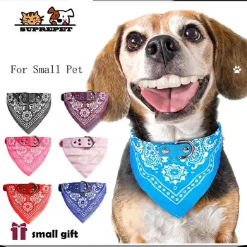 

SUPREPET 10 PCS Adjustable Small Dog Collar For Dogs Small Pet Slobber Towel Pitbull Cat Collar Print Scarf Design Neckerchief