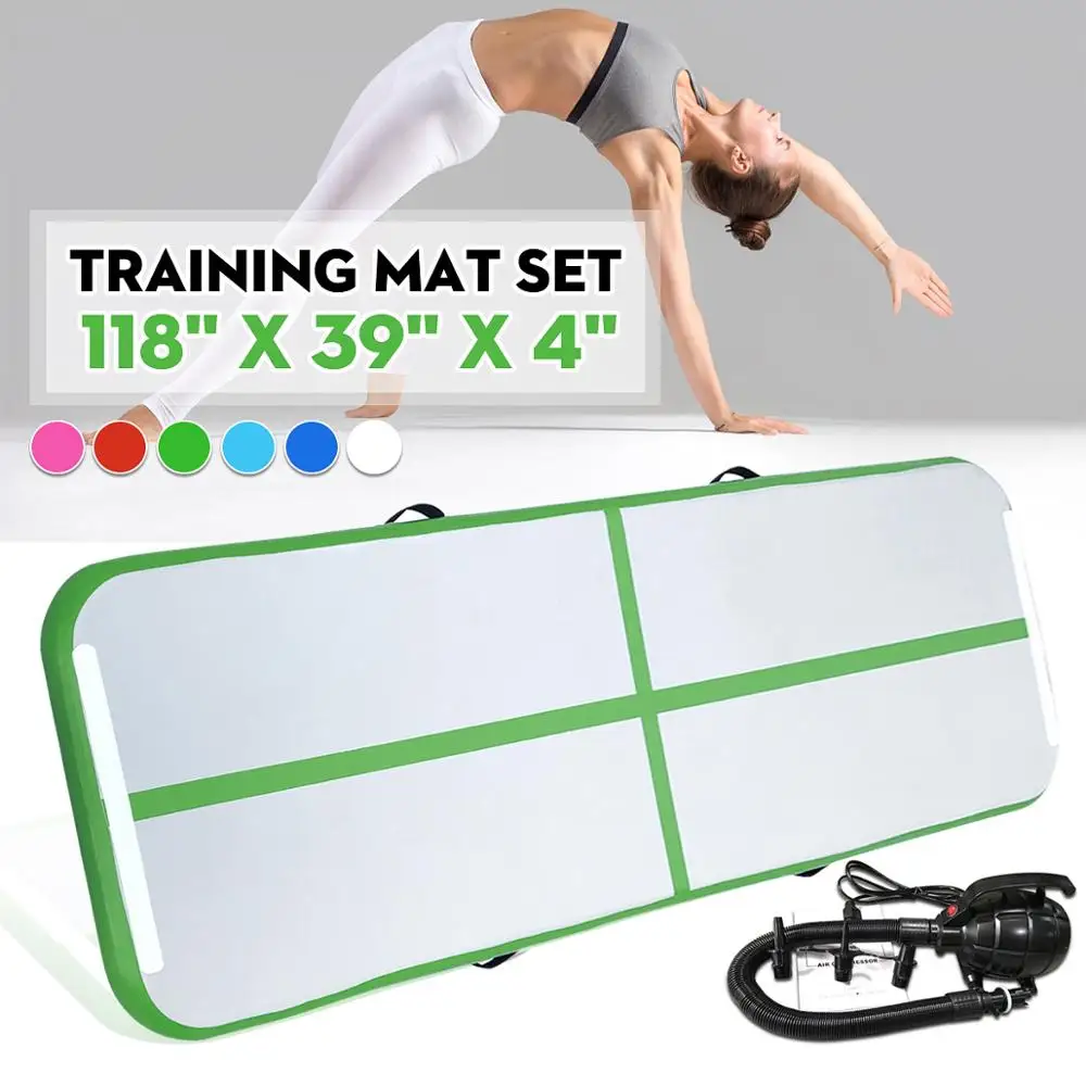Надувной коврик для гимнастики толщина 4 дюйма 10 футов домашнего использования