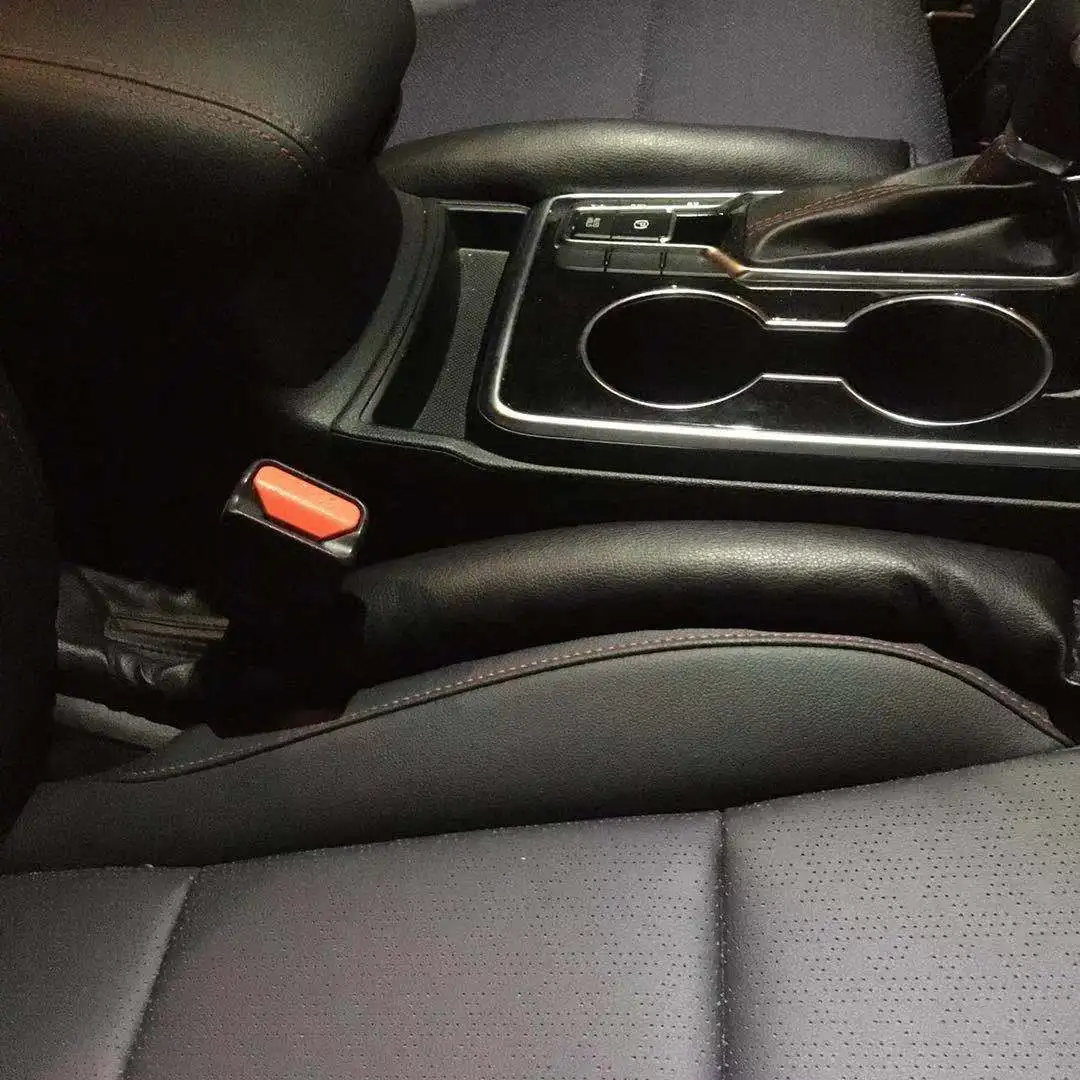 Black PU Leather 2Pc Car Seat Gap Filler For Insignia Kadett Karl 