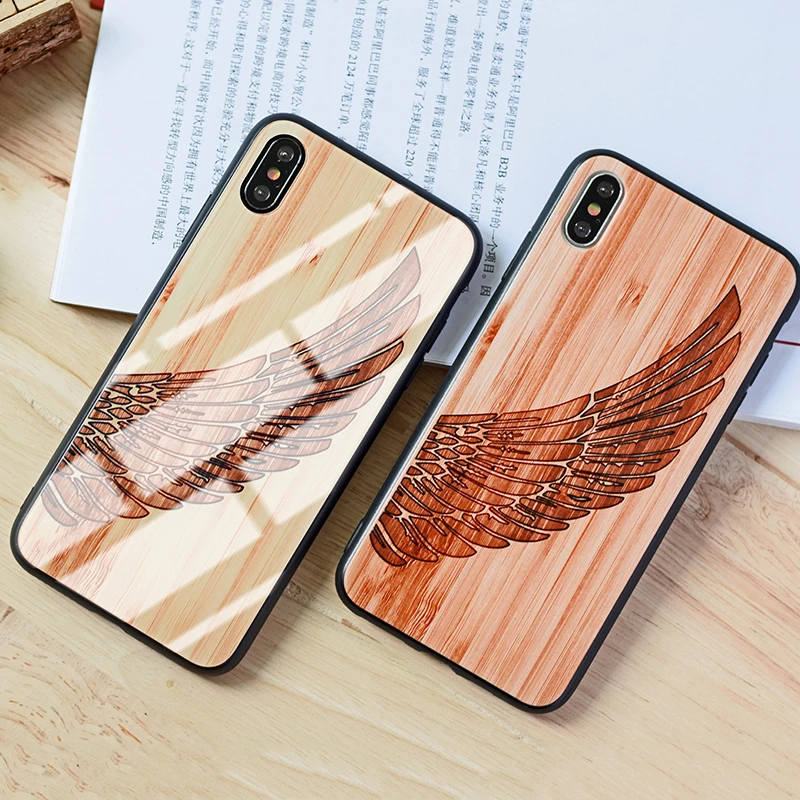 

JASTER beautiful pattern dustproof explosion-proof imitation wood grain tempered glass mobile phone case for iPhone7 8 X XS MAX