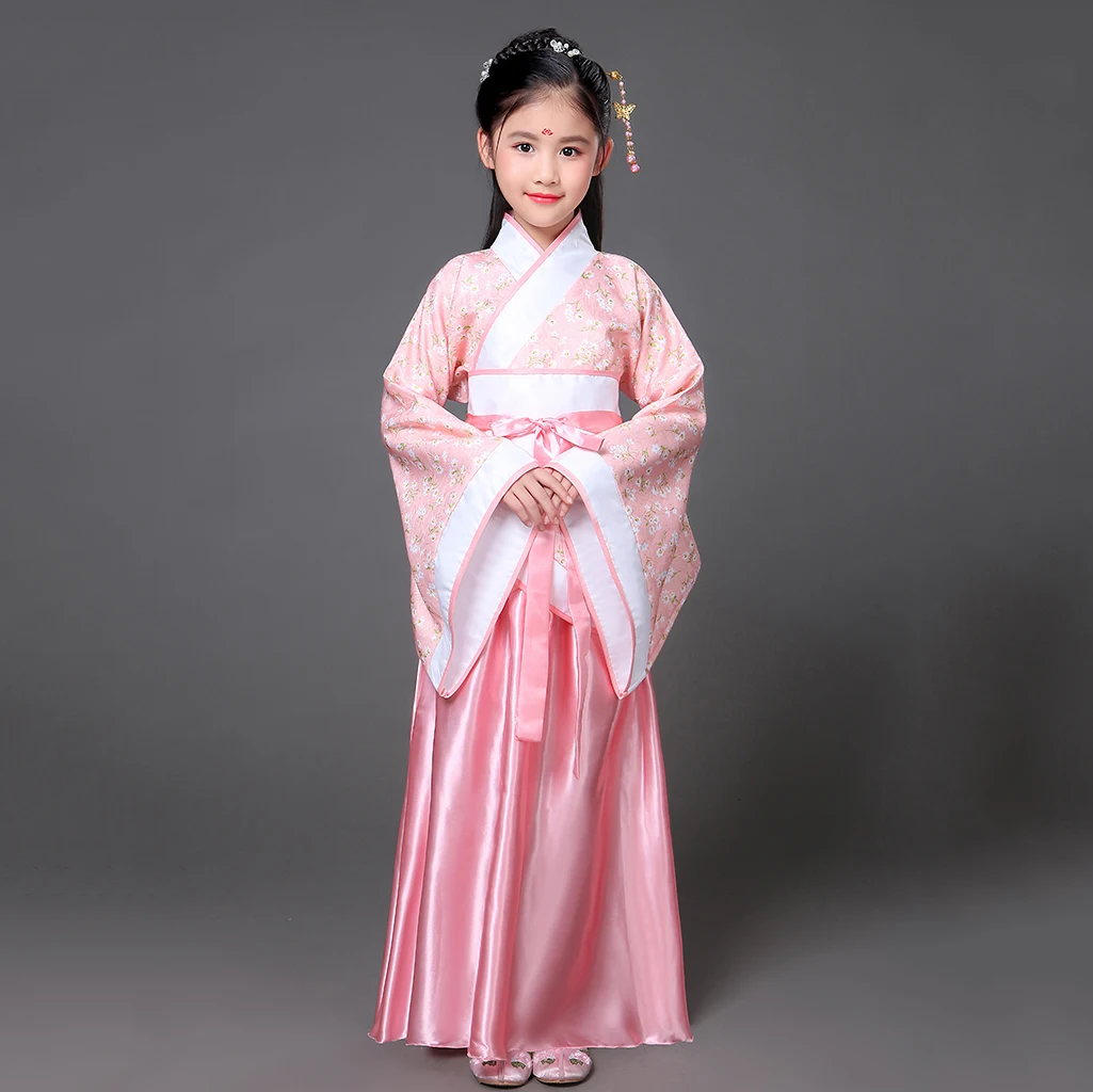 Hanfu Kid традиционная Китайская древняя одежда женские костюмы для девочек детское