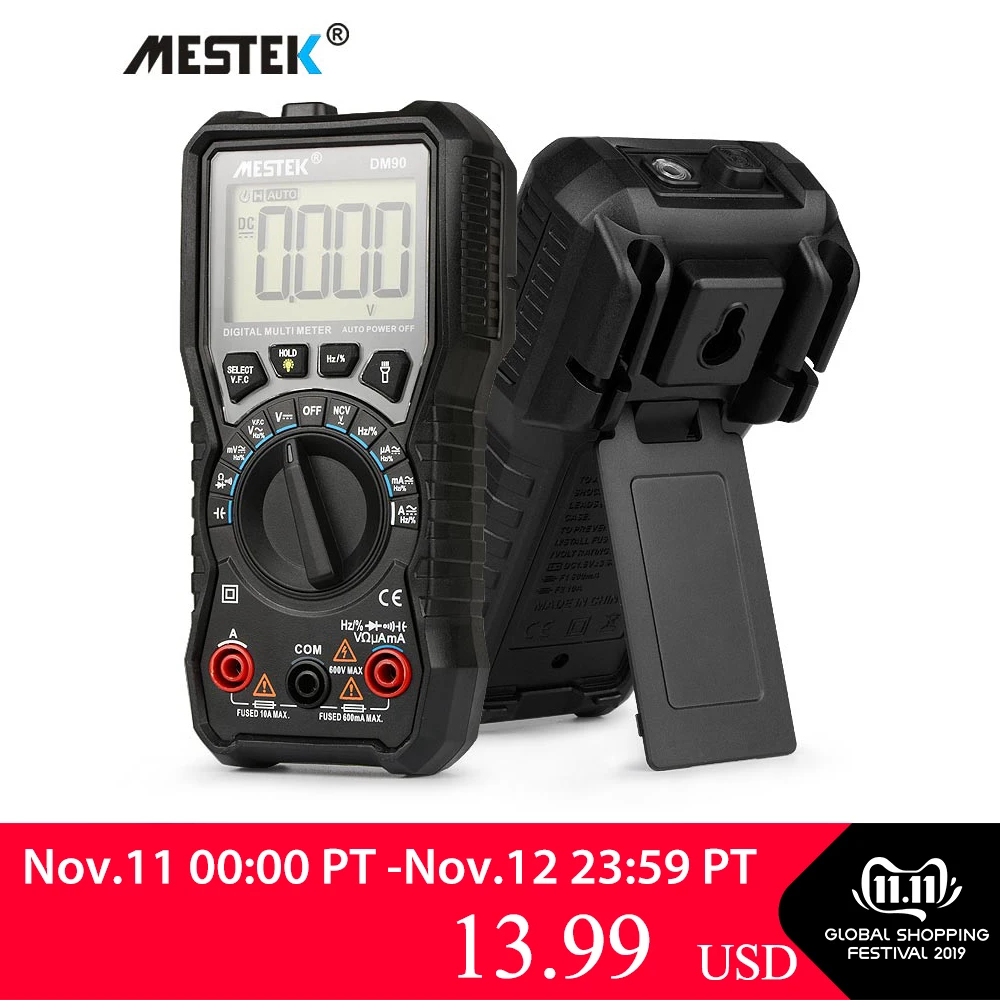 Billig MESTEK DM90 mini multimeter digital multimeter auto range tester multimetre besser als pm18c multi meter multitester