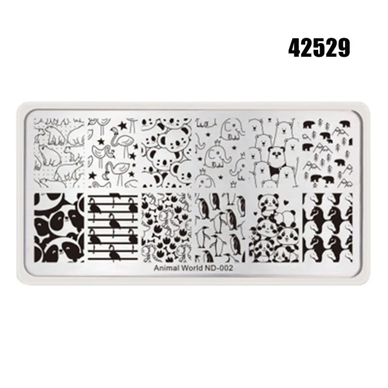 Ногтей штамповки маникюрный шаблон Изображение Шаблон пластины дизайн ногтей шаблон для печати 20X20X5 NShopping - Цвет: 42529