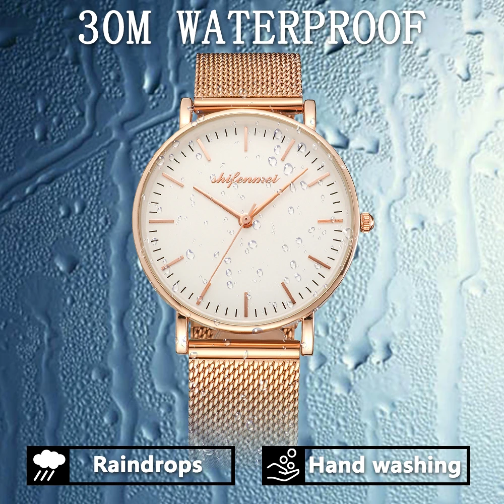 Shifenmei Women Quartz Watches Luxury Stainless Steel Band Bracelet Stylish Relogio Feminino Timepieces Waterproof WristWatch afbeelding