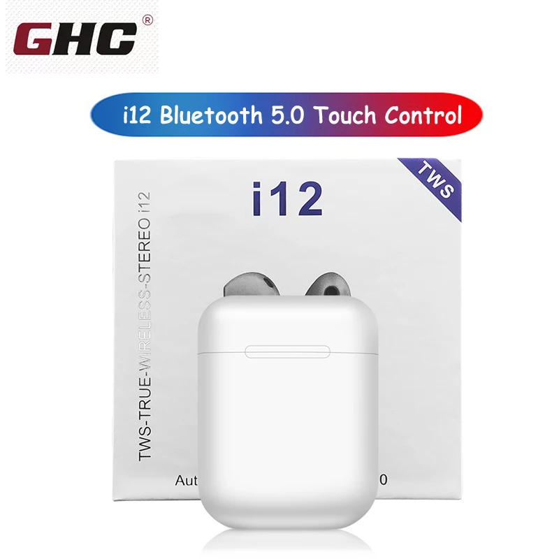 GHC I12 TWS беспроводные наушники Bluetooth 5,0, стерео портативные спортивные наушники, наушники-вкладыши для IPhone, высокое качество