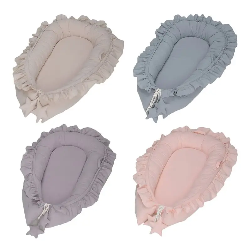 Cuna con volantes para bebé, cuna portátil para niño y niña, cuna para recién nacido, tumbona para bebé, parachoques de 60x95cm