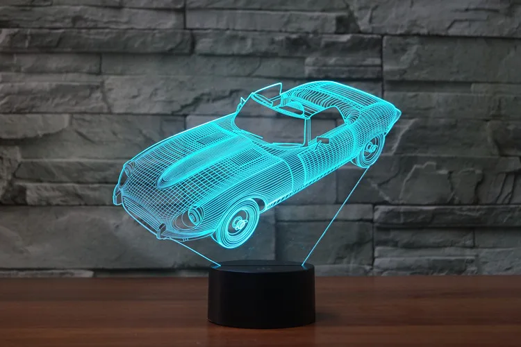 [Seven Neon] игрушечный автомобиль автобус винтажный автомобиль акриловая 7 цветов Настольная лампа 3D лампа Новинка Светодиодный Ночник светильник Сокол миллениума светильник
