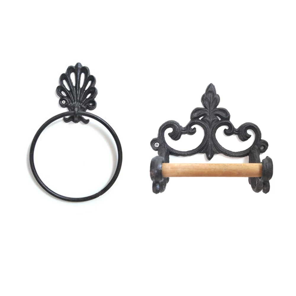 Vintage Toilet Paper Holder American Style Hanging Retro Wrought Iron