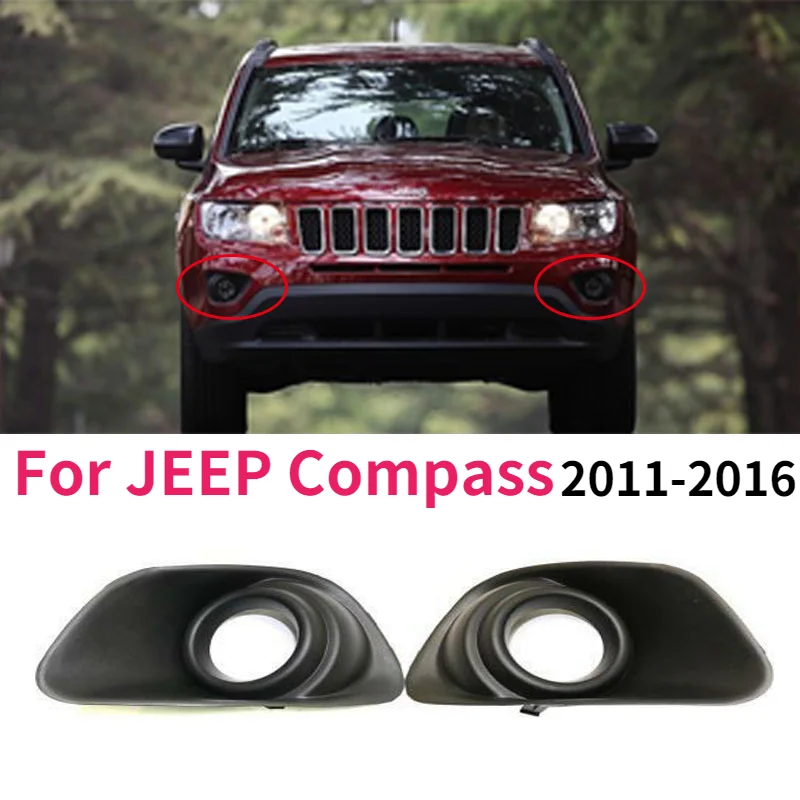 A pair Left Right Front Bumper Fog Light Grill Cover Grills For JEEP