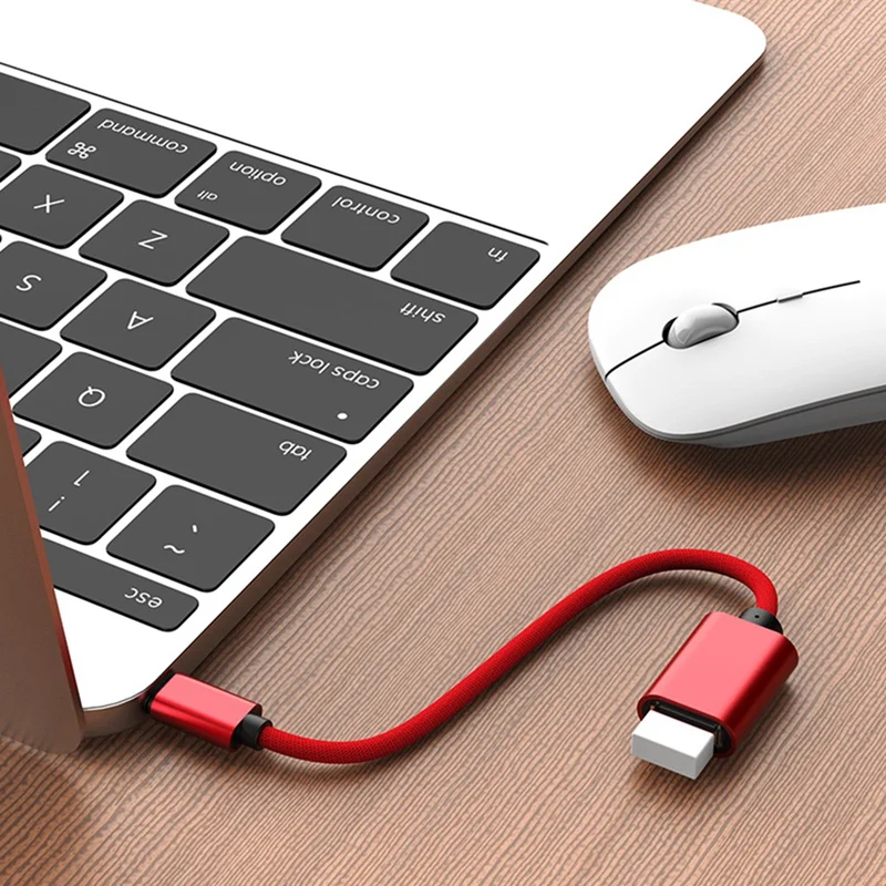 Usb Otg type C к usb-адаптеру Otg Быстрая зарядка type-C зарядное устройство нейлоновый плетеный кабель для передачи данных конвертер-красный