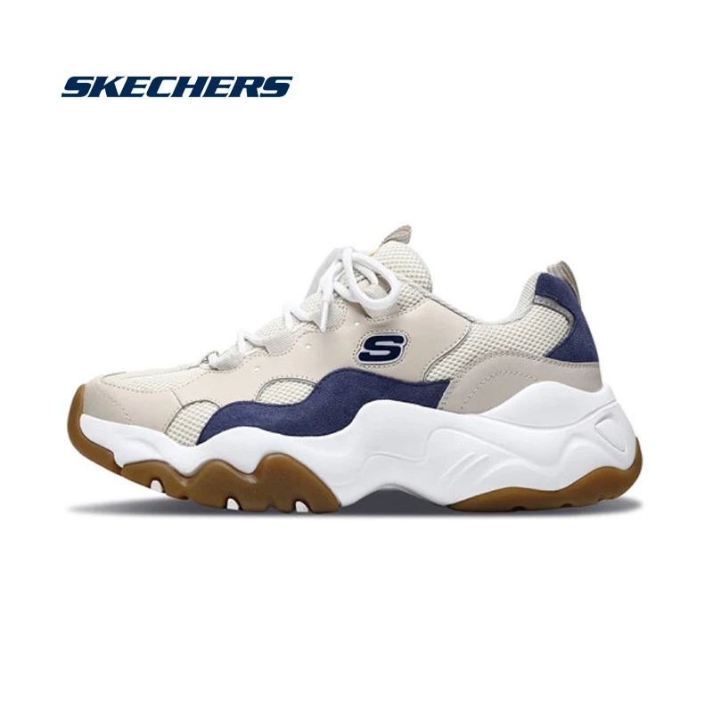 Skechers/обувь D'lites; мужские повседневные ботинки с массивным каблуком; кожаные удобные кроссовки с сеткой; мужские брендовые Роскошные прогулочные туфли; 999880-TAN - Цвет: 999880-TAN