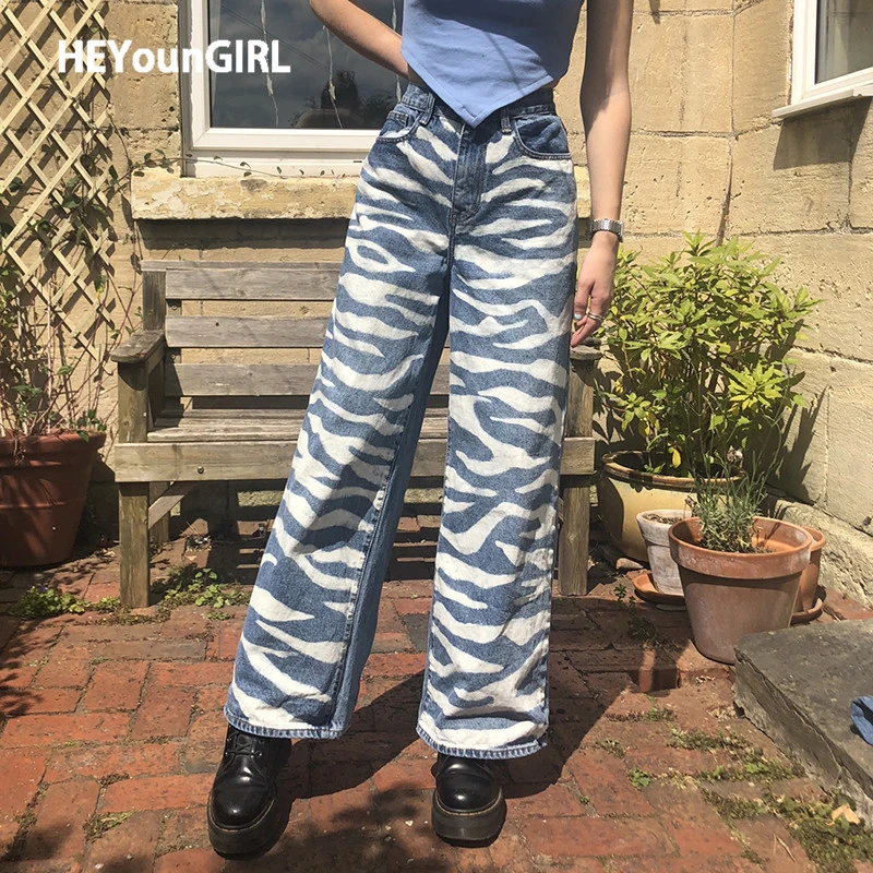 zebra print jeans womens