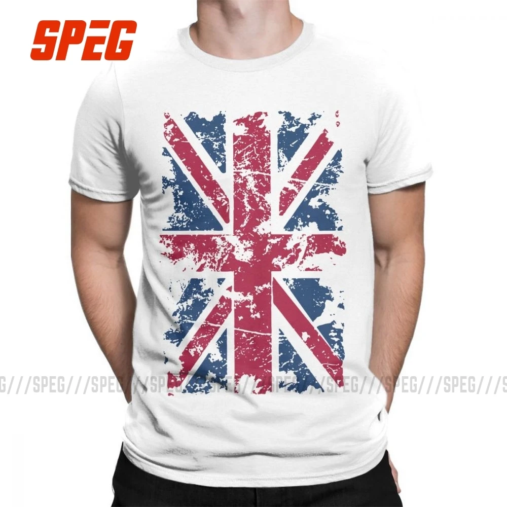 Union Jack T Shirt Men 2018 New Fashion UK Flag Retro Casual Tees Round Neck Men's 100 Cotton