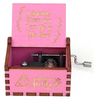 

Direct selling wooden carved music box hand crank music box Harry theme music box birthday gift Christmas gift box gift