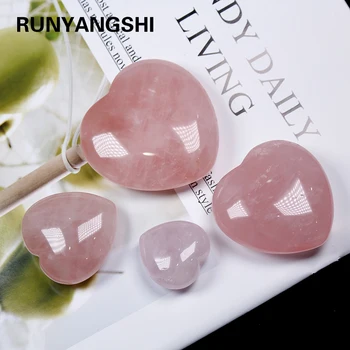 

3-6cm /pcs 100% Natural crystal stone rose quartz love heart Shaped Stone healing crystal gemston and ornament stones love