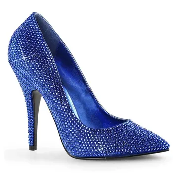 

BBZAI New pattern High Quality fashion Women shoes 13cm Thin Heels Pointed Toe Nightclub Shallow Spring/Autumn 34-45 46