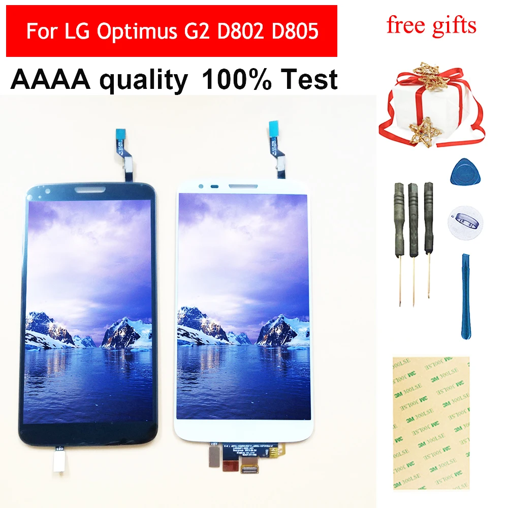 Дешево Для LG Optimus G2 D802 D805 сенсорный экран дигитайзер сенсорная стеклянная панель + ЖК дисплей монитор экран панель модуль сборка Рамка