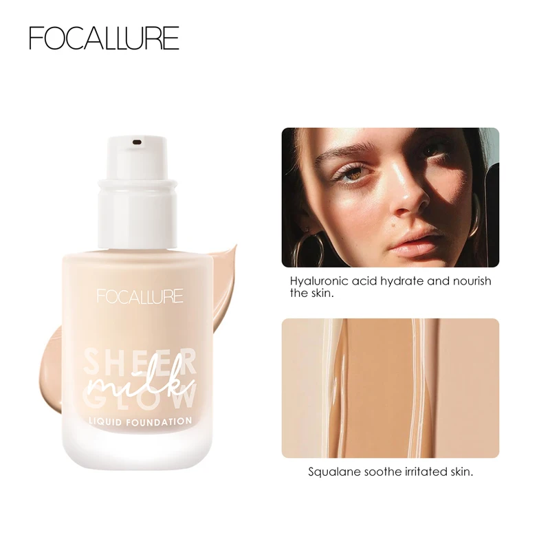 FOCALLURE Основа 15 часов увлажняющая Жидкая Основа скрытый поры для сухой кожи Осветление кожи основа для макияжа