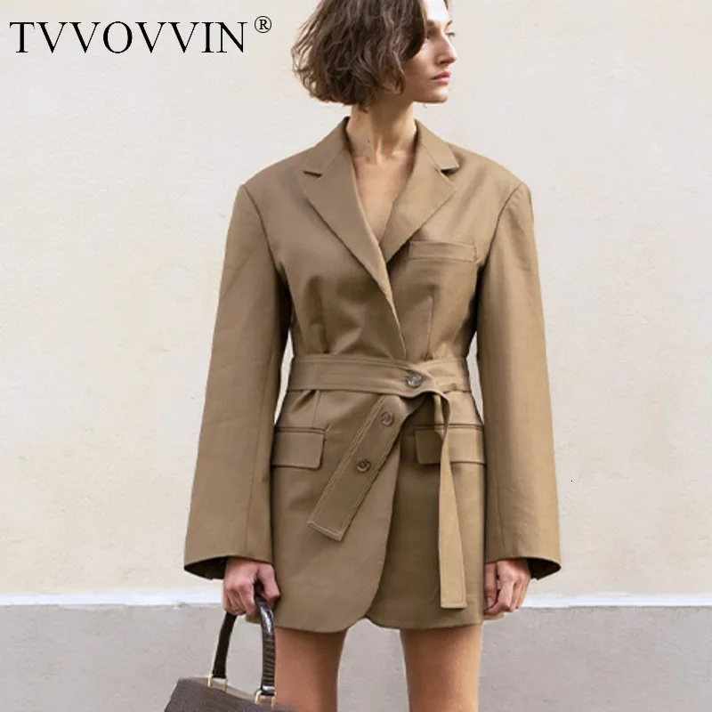 TVVOVVIN Новая женская куртка с отложным воротником и длинным рукавом Повседневная трендовая одежда в английском стиле для вечеринок R054